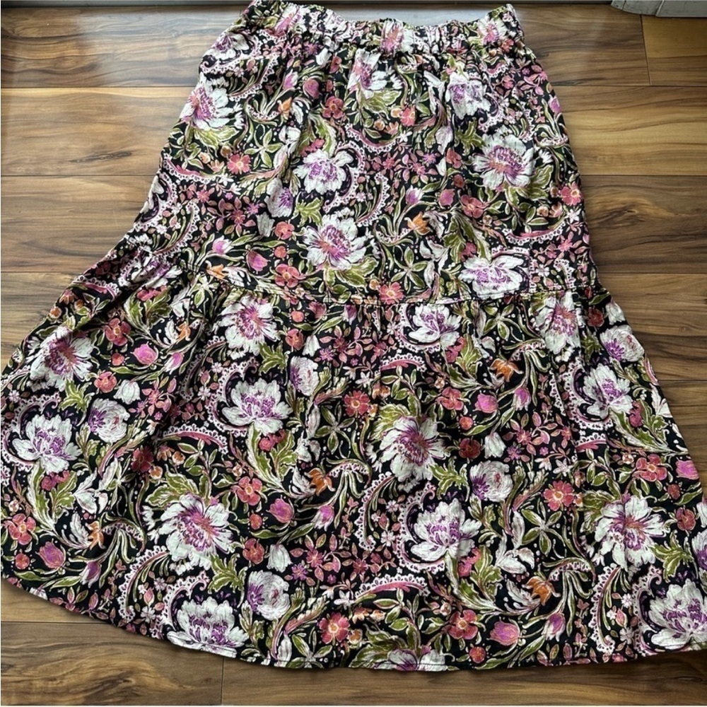 Joie multicolored floral linen 
midi skirt M - Picture 2 of 6